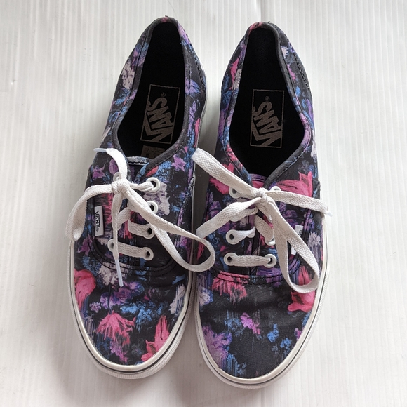 VANS authentic warped floral sneakers women's size 7.5 - Picture 7 of 11